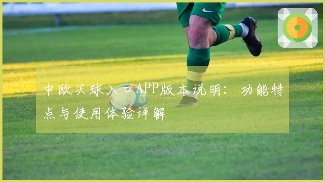 中欧买球入口APP版本说明：功能特点与使用体验详解